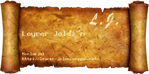 Leyrer Jolán névjegykártya