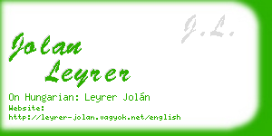 jolan leyrer business card